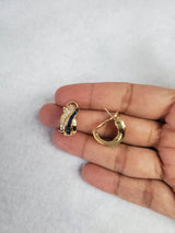 Sapphire Baguette Diamond Earrings 1.84cttw 14k Yellow Gold
