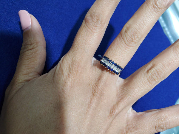 Diamond & Sapphire Ring 10k Yellow Gold