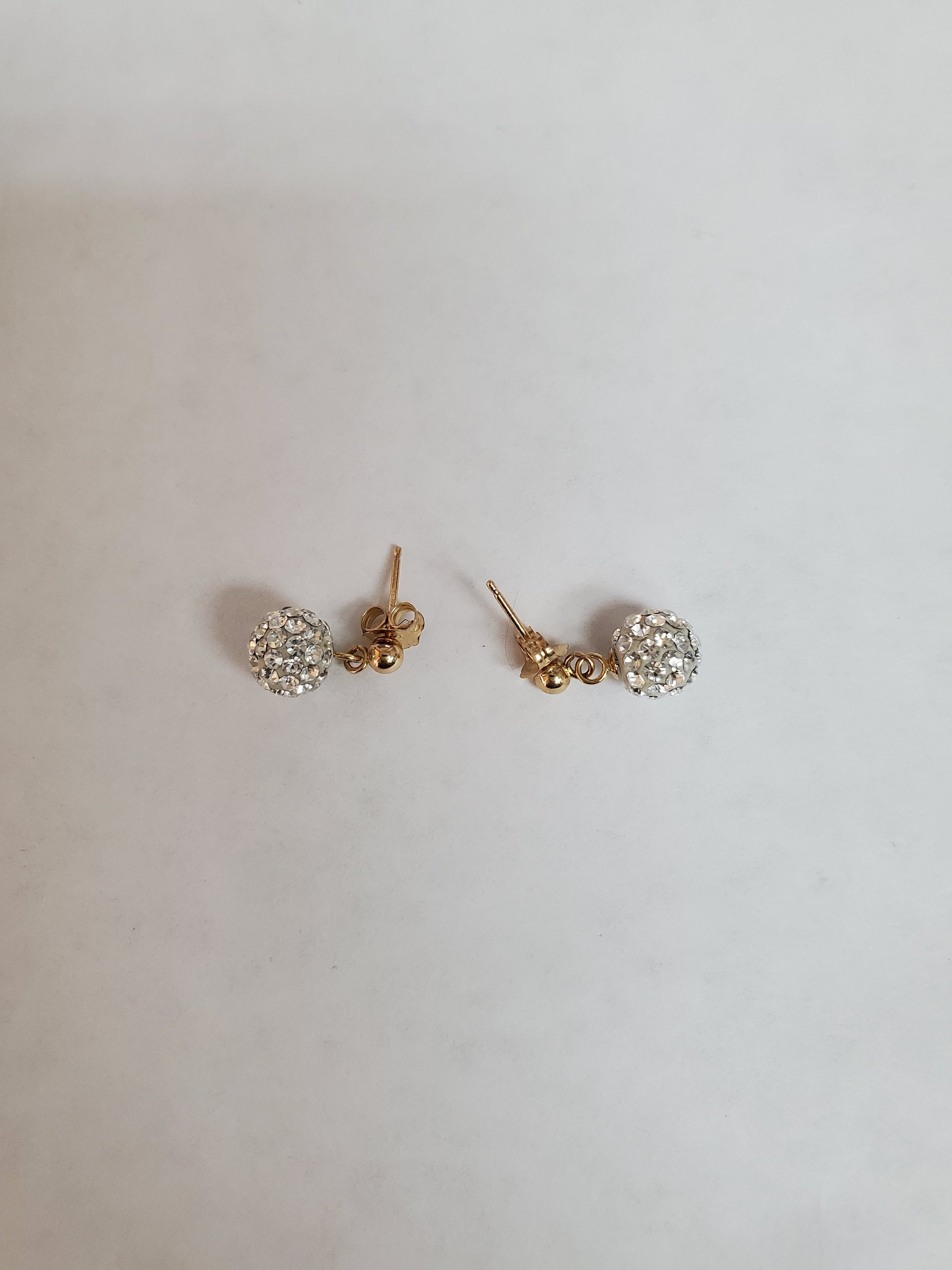 Cubic Zirconia CZ Dangling Earrings 14k Yellow Gold