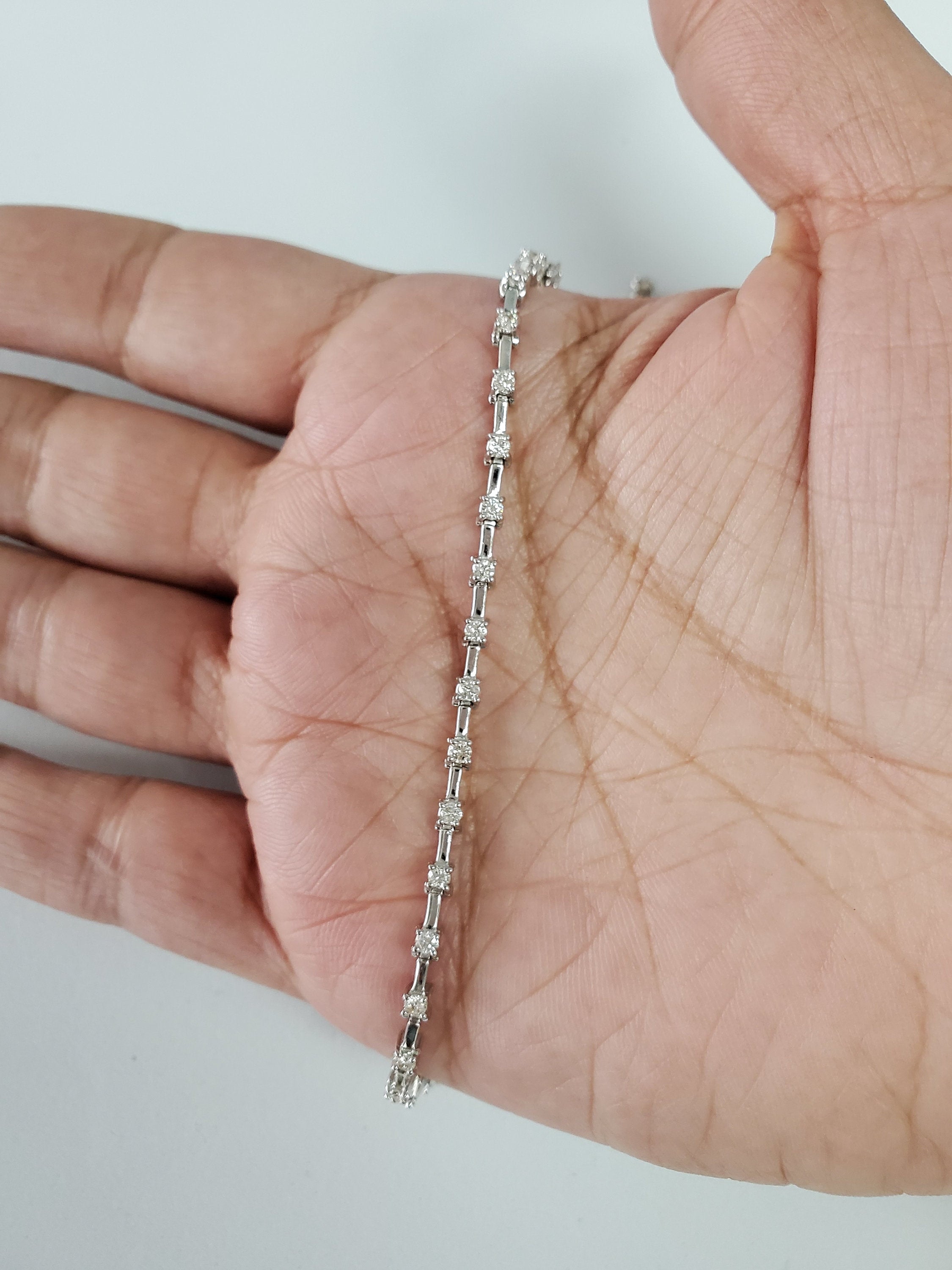 Diamond Tennis Bracelet 1.00cttw 14k White Gold