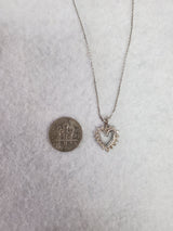 Small Diamond Heart Pendant .25ttw 14k White Gold