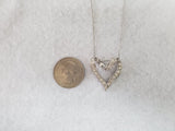 Floating Diamond Heart Pendant .85cttw 14k White Gold