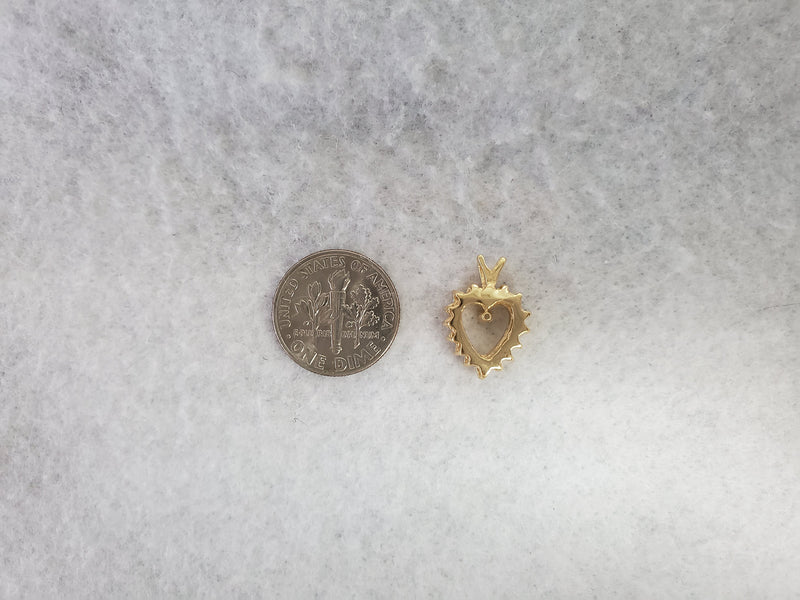 Dainty Diamond Cutout Heart Pendant .50cttw 14k Yellow Gold