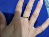 Curved Ruby or Sapphire Stackable Ring 10k Yellow Gold
