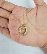 Diamond Heart Shaped Necklace 1.20cttw 14k Yellow Gold