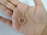 Diamond Heart Shaped Necklace 1.07cttw 14k Yellow Gold
