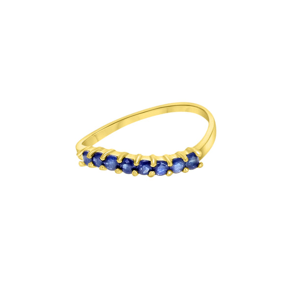 Emerald, Ruby or Sapphire Stackable Rings 14k Yellow Gold