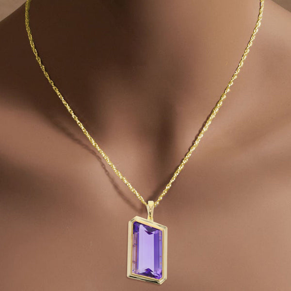 Lavender Amethyst Necklace 8.00cttw 14k Yellow Gold