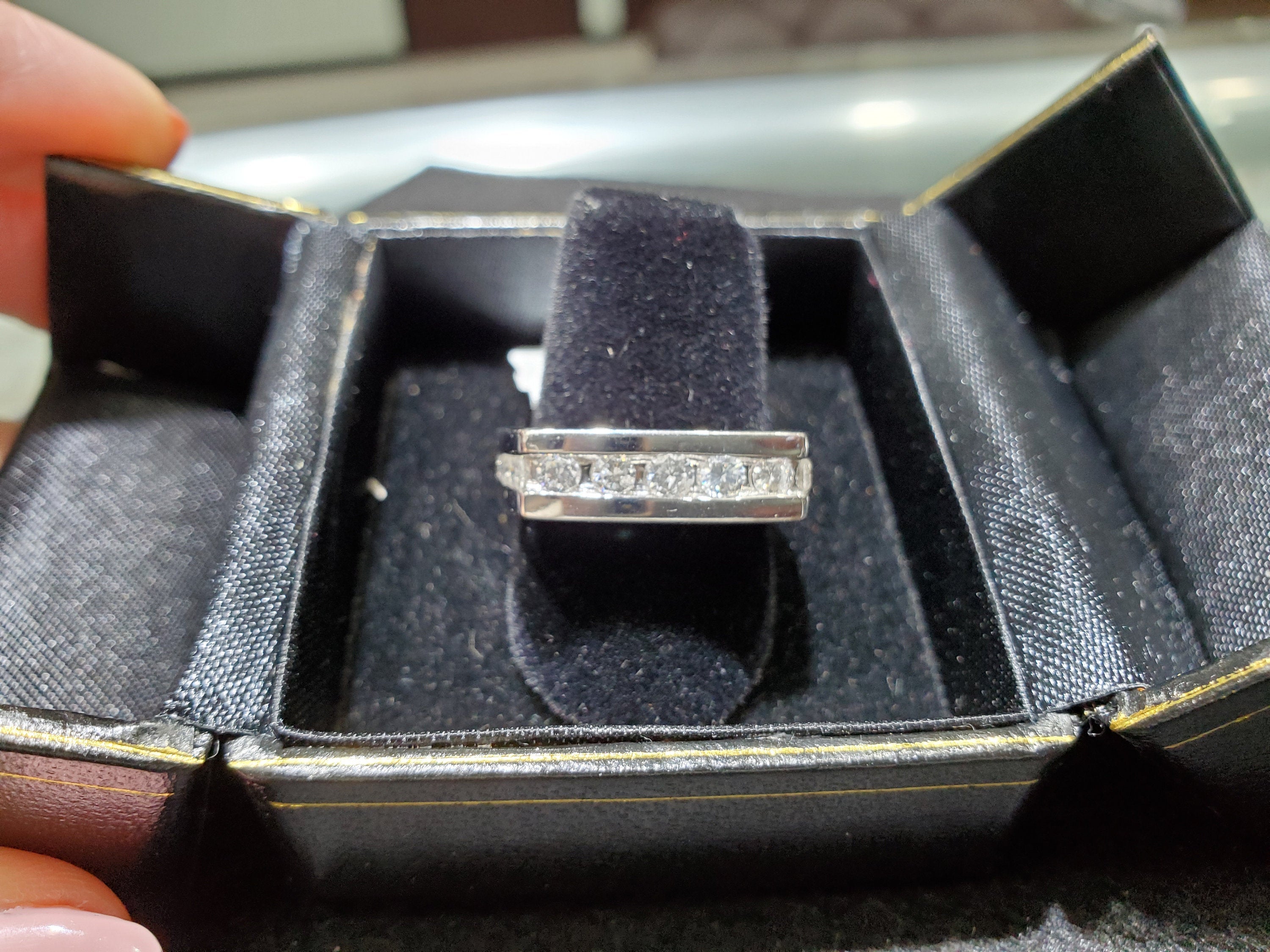 Mens Diamond Wedding Band .80cttw 14k White Gold