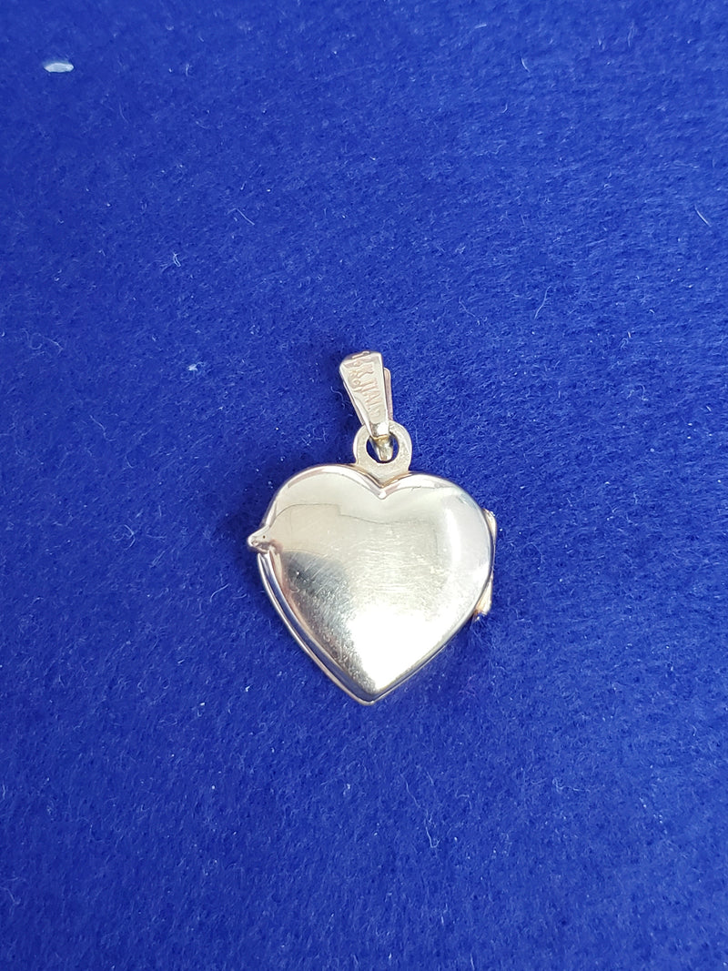 Heart Shaped Locket with Calla Lily Design 14k Yellow Gold