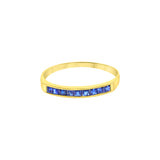 Square Sapphire Band 14k Yellow Gold