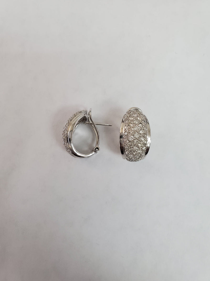 Pave Diamond Earrings 1.18cttw 14k White Gold