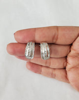 Baguette Diamond Earrings 1.38cttw 18k White Gold