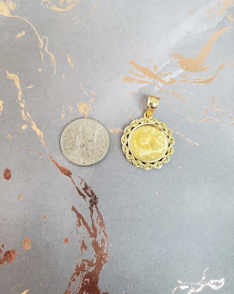 1991 Chinese Panda Coin Pendant 14k 24k Yellow Gold Pendant 1/20oz 5 Y –  Jewelryauthority