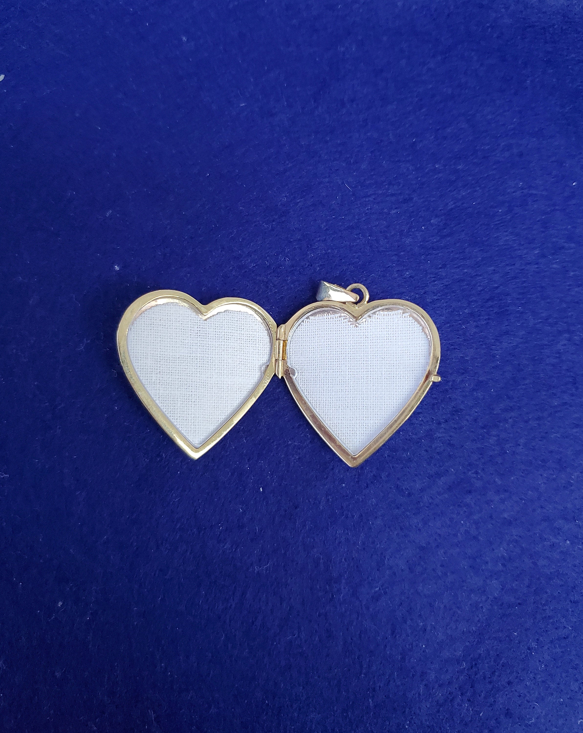 Heart Shaped Gold Locket with Textured Design 14k Yellow Gold