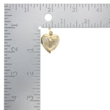 Heart Shaped Locket with Cross & Flower design 14k Yellow Gold