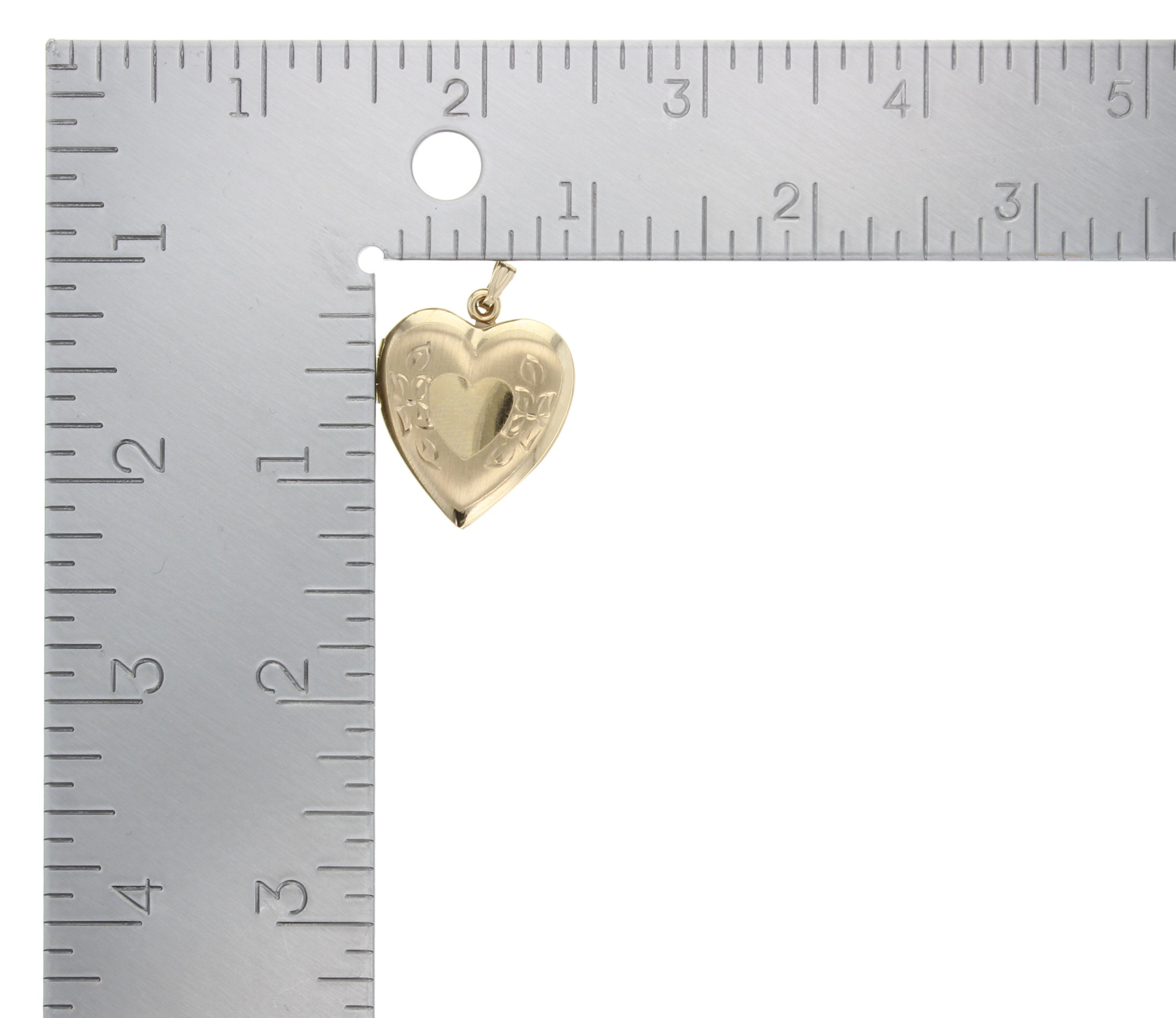 Heart Shaped Locket with Heart design 14k Yellow Gold