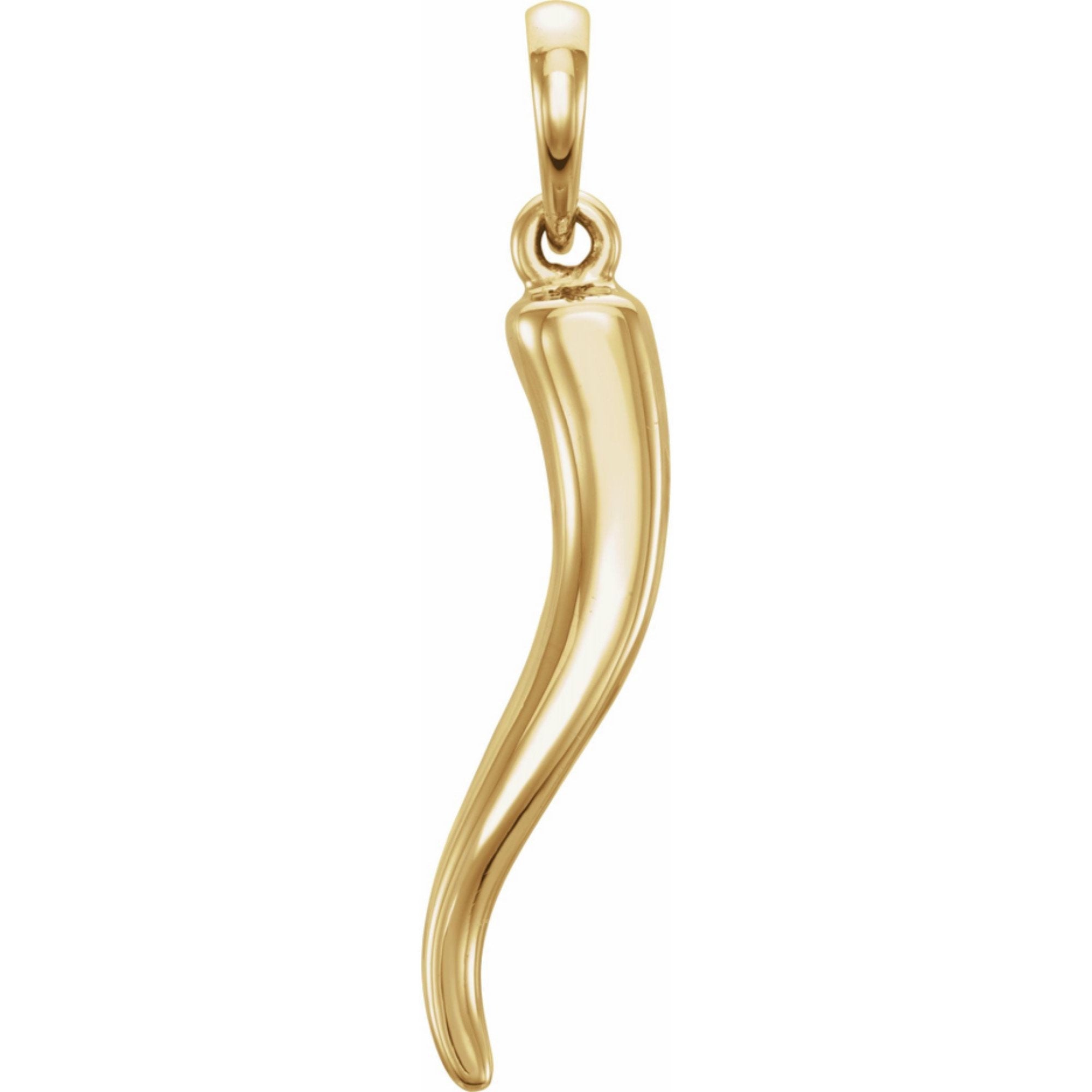 Italian Horn Pendant 14k Yellow, Rose or White Gold