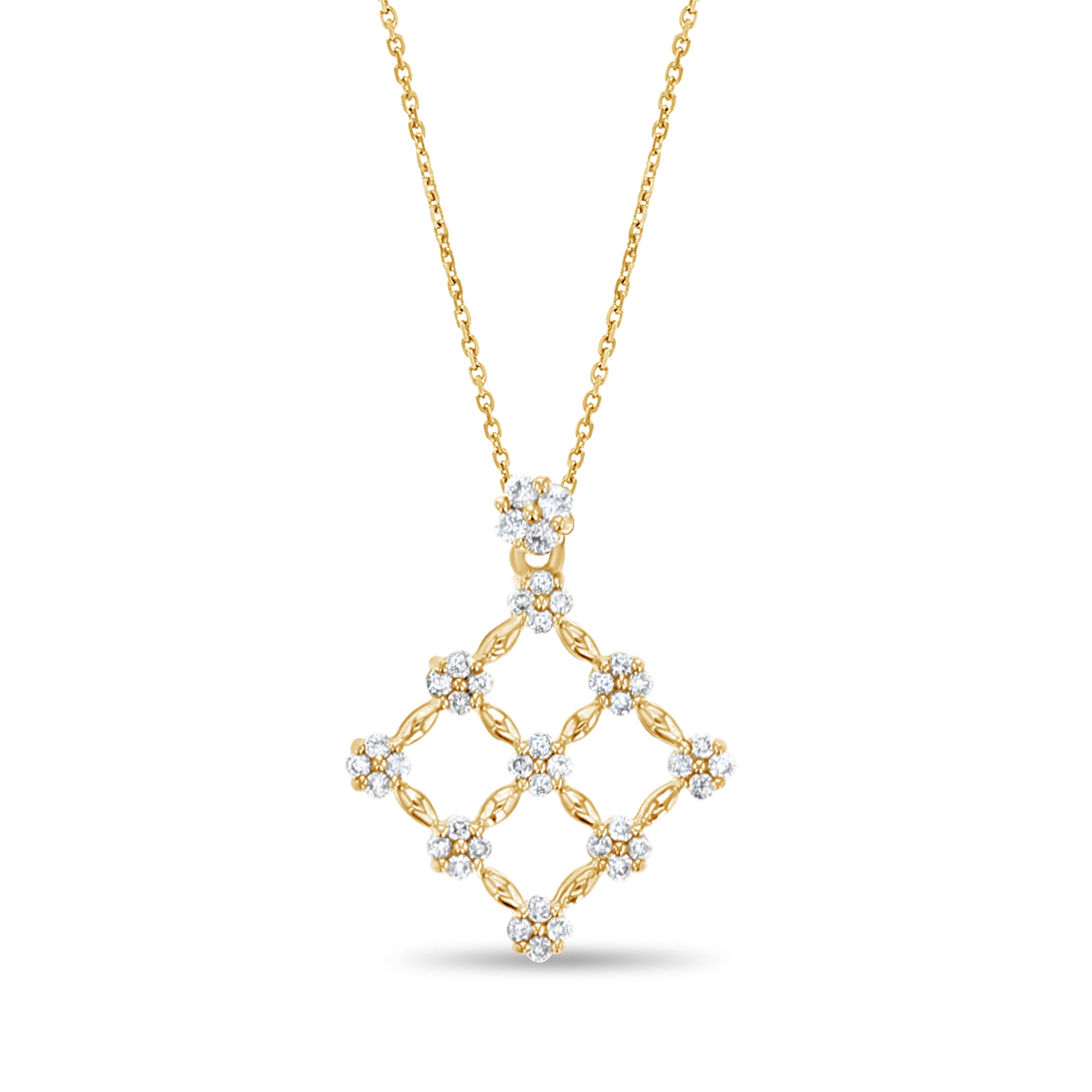 Collier avec pendentif en diamant de 0,65 ct en or blanc 14 carats ou jaune 14 carats