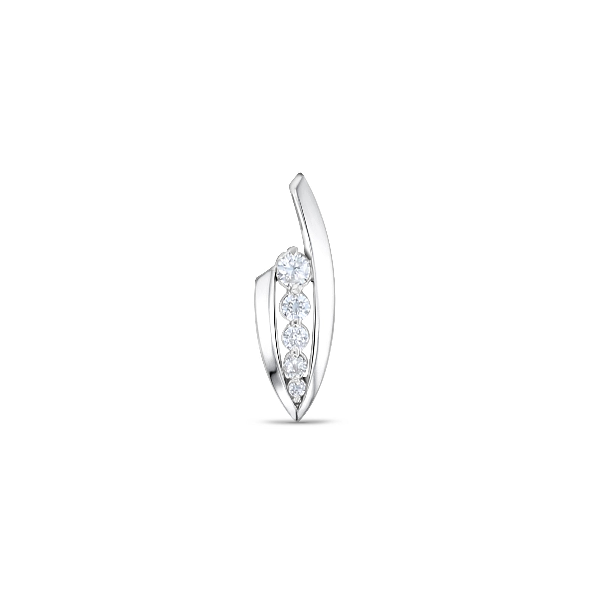 Modern Diamond Pendant .46cttw 14k White Gold