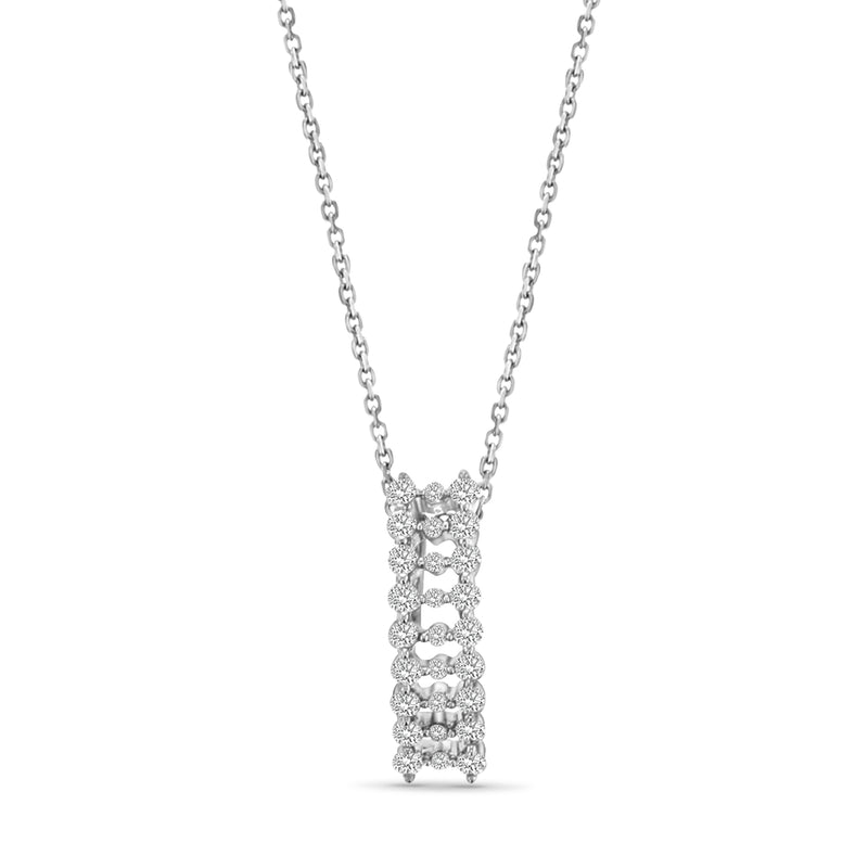 Diamond Cluster Necklace .56cttw 18k White Gold