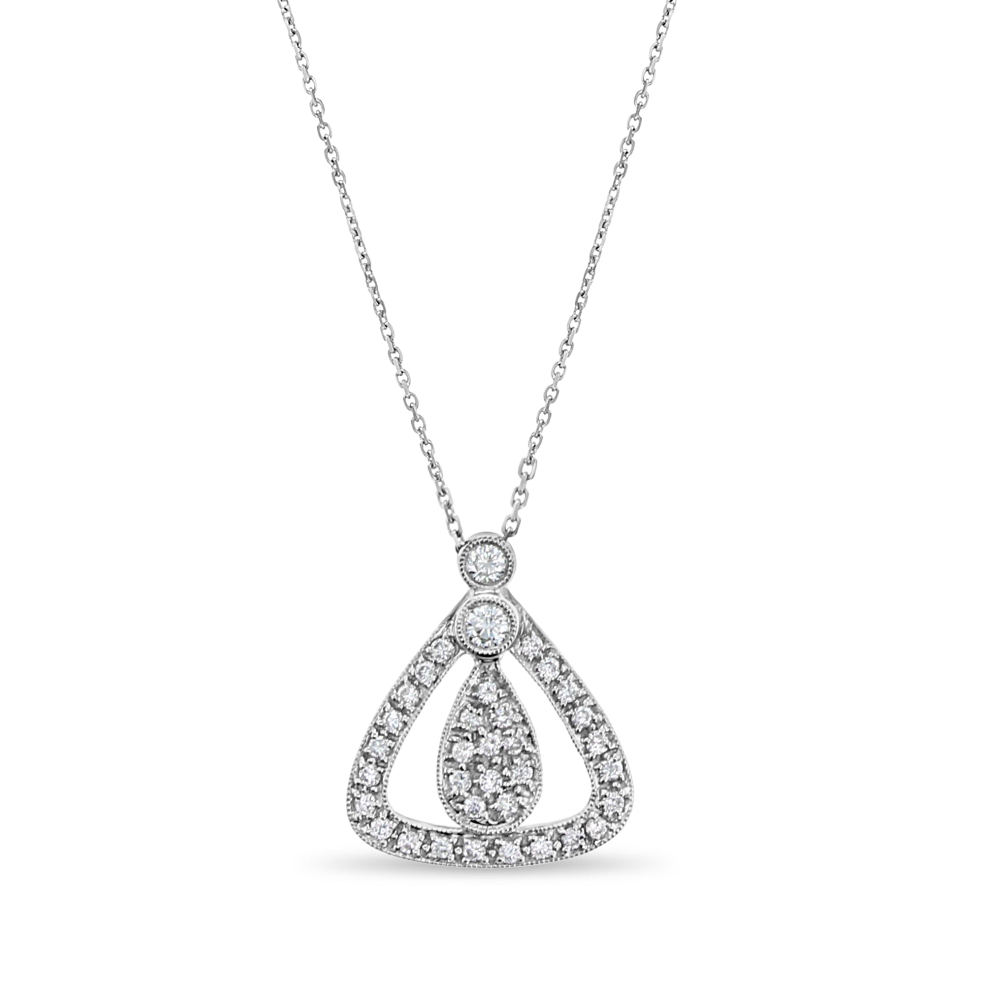 Diamond Pave Cluster Pendant .48cttw 14k White Gold