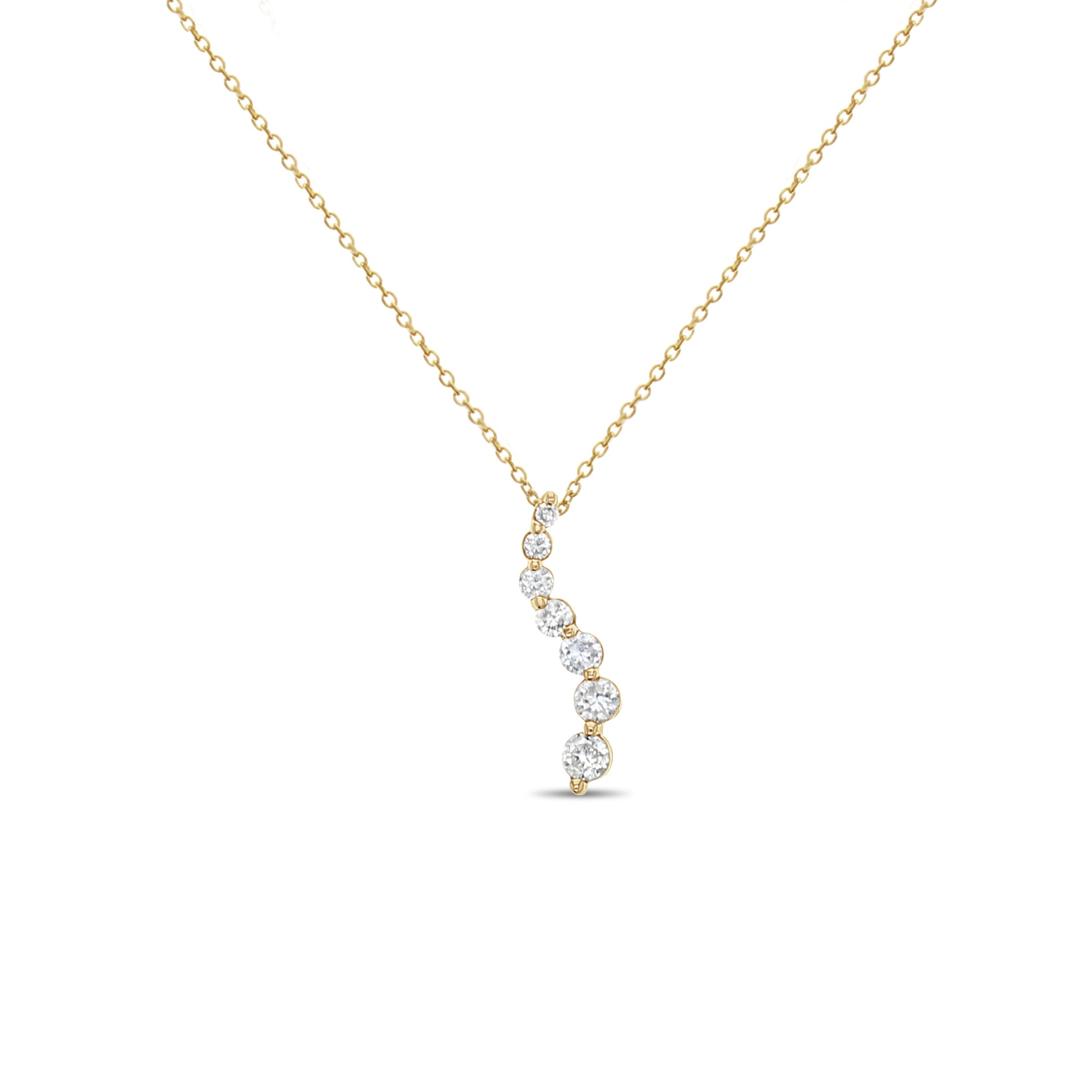 Diamond Journey Pendant .75cttw 14k Yellow Gold