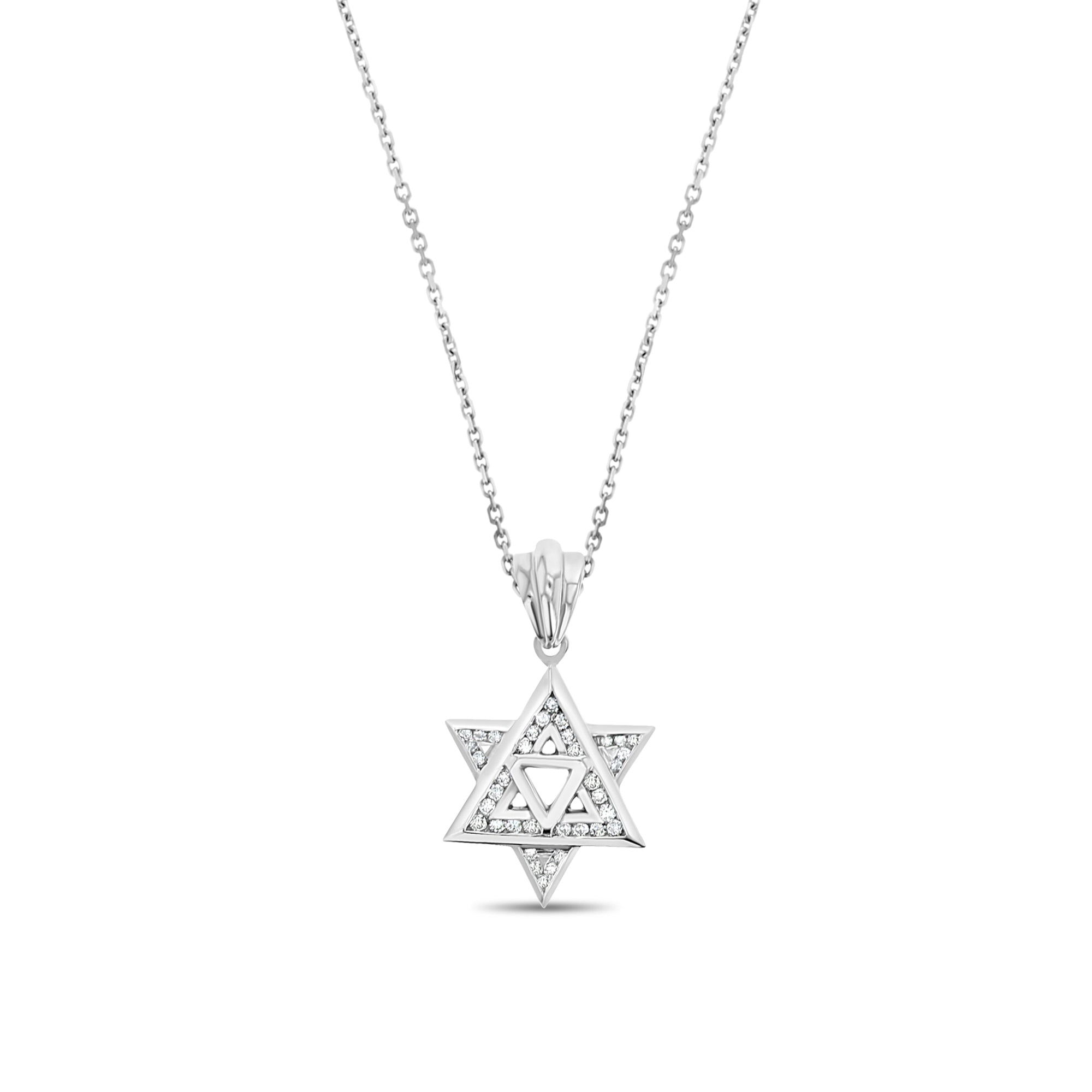 Jewish Star of David Diamond Necklace