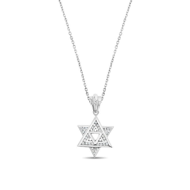 Jewish Star of David Diamond Necklace