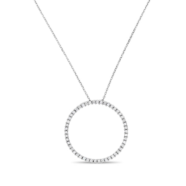 Circle of Life Diamond Pendant .75cttw 14k White Gold