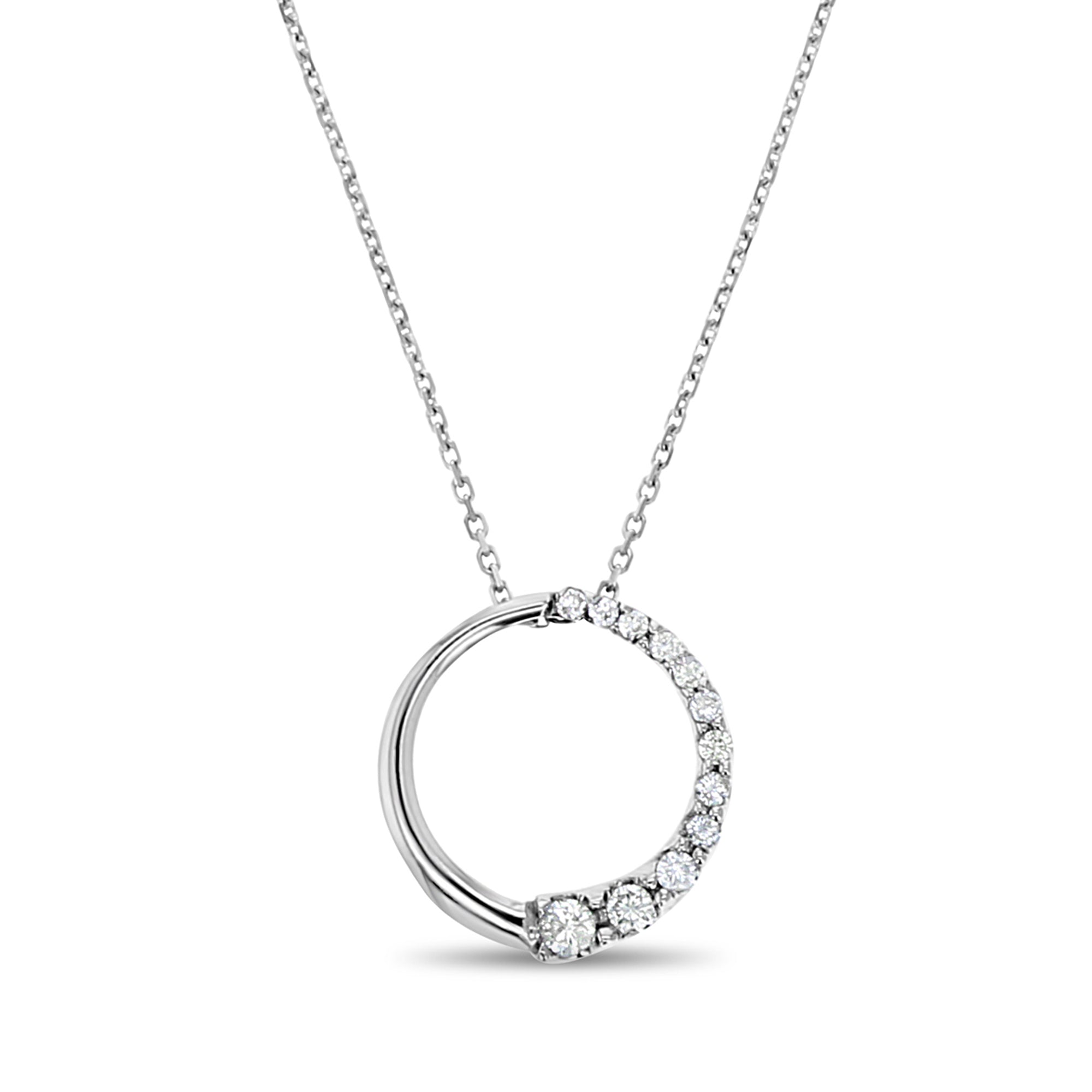 Journey Circle of Life Diamond Pendant .37cttw 14k White Gold