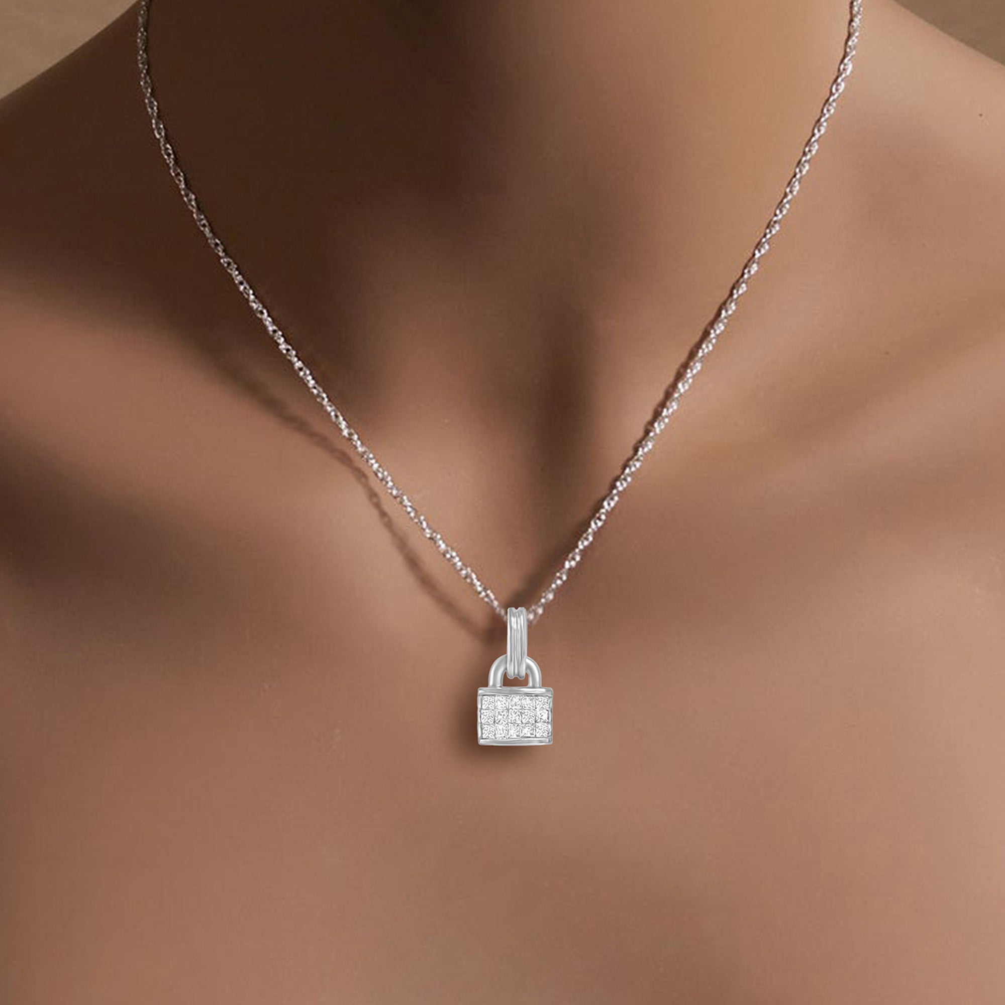 Diamond Padlock Necklace