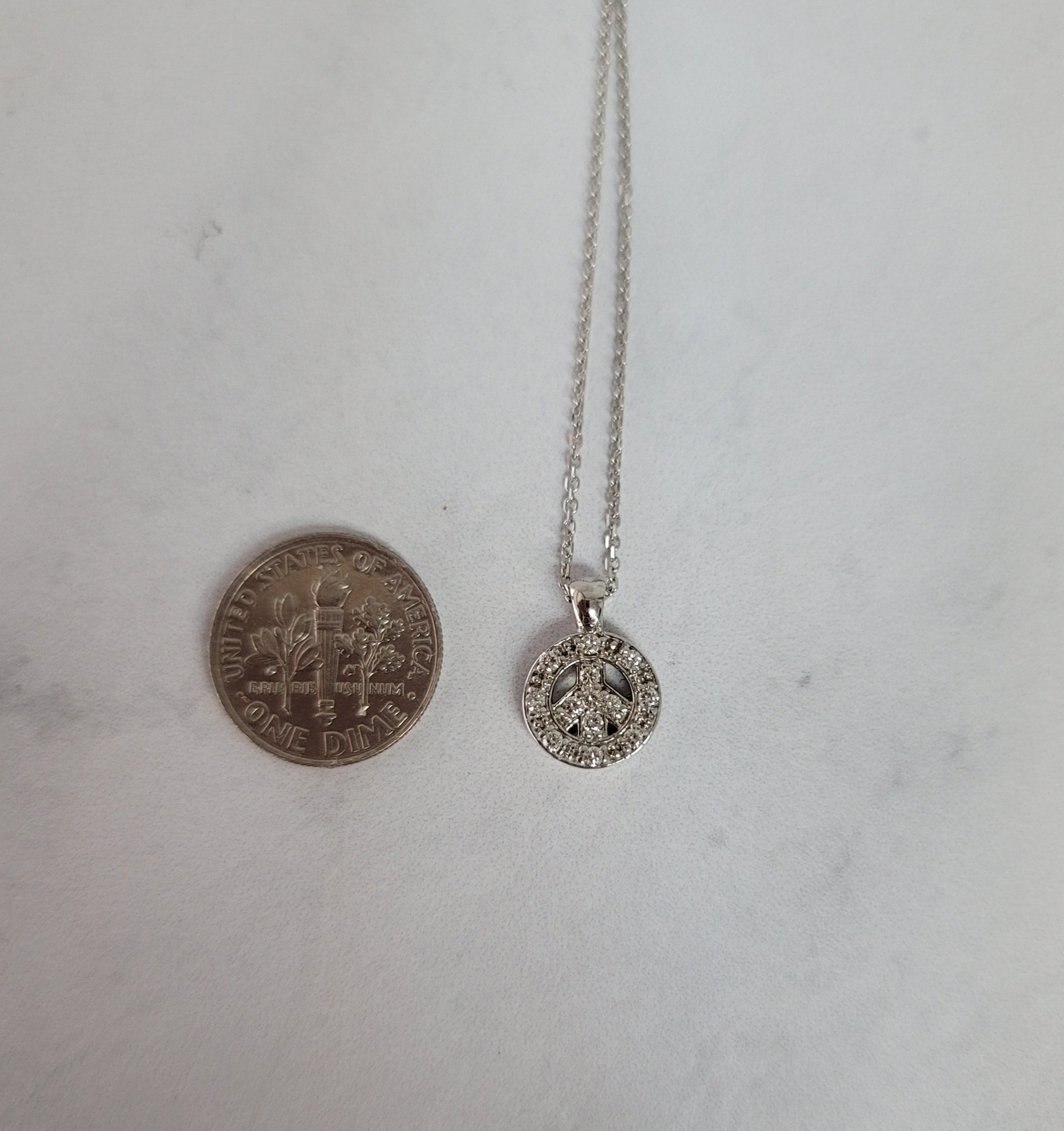 Small Diamond Peace Necklace