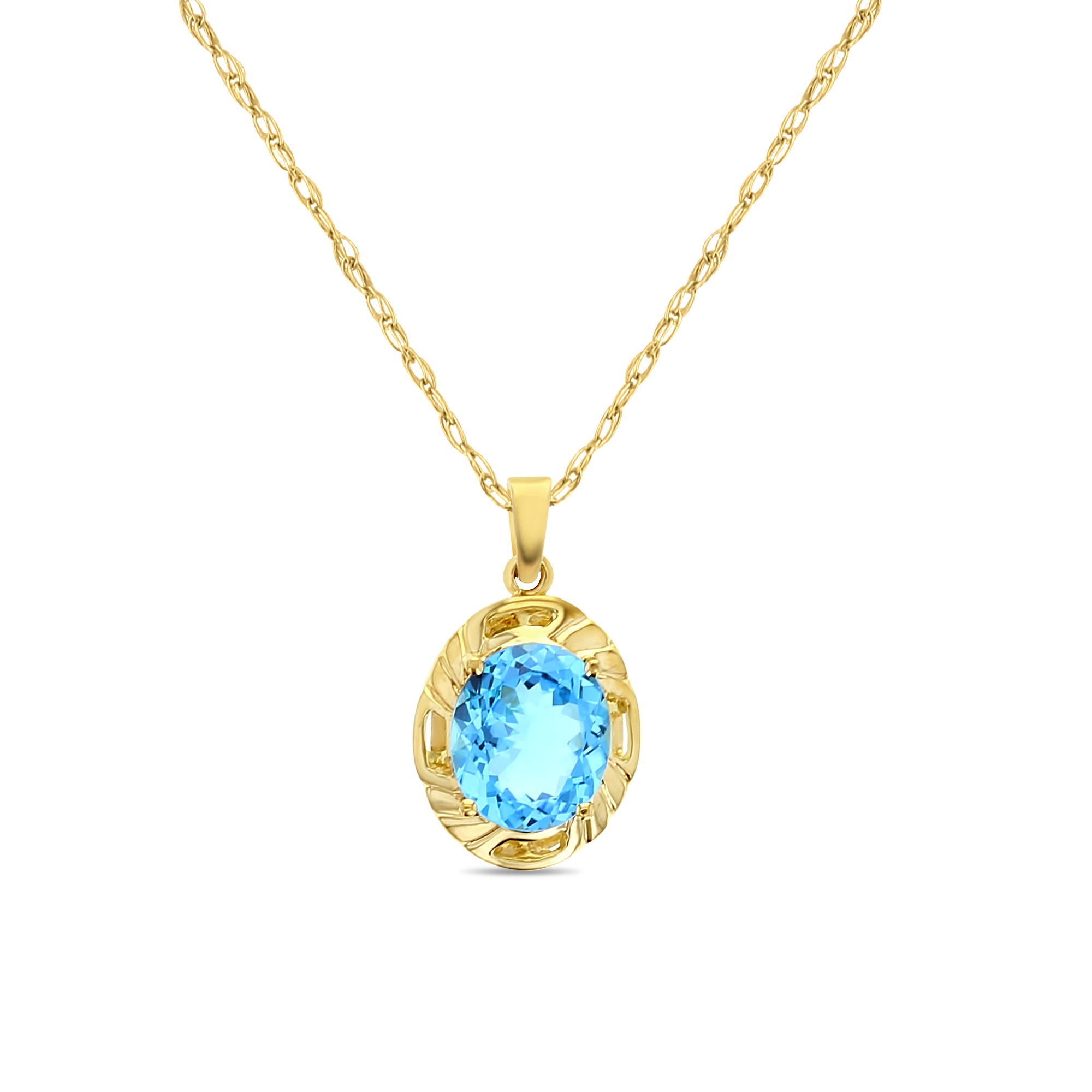 Sky Blue Topaz Pendant 8.21cttw 14k Yellow Gold