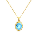 Sky Blue Topaz Pendant 8.21cttw 14k Yellow Gold