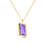 8 Carat Amethyst Necklace 14k Yellow Gold
