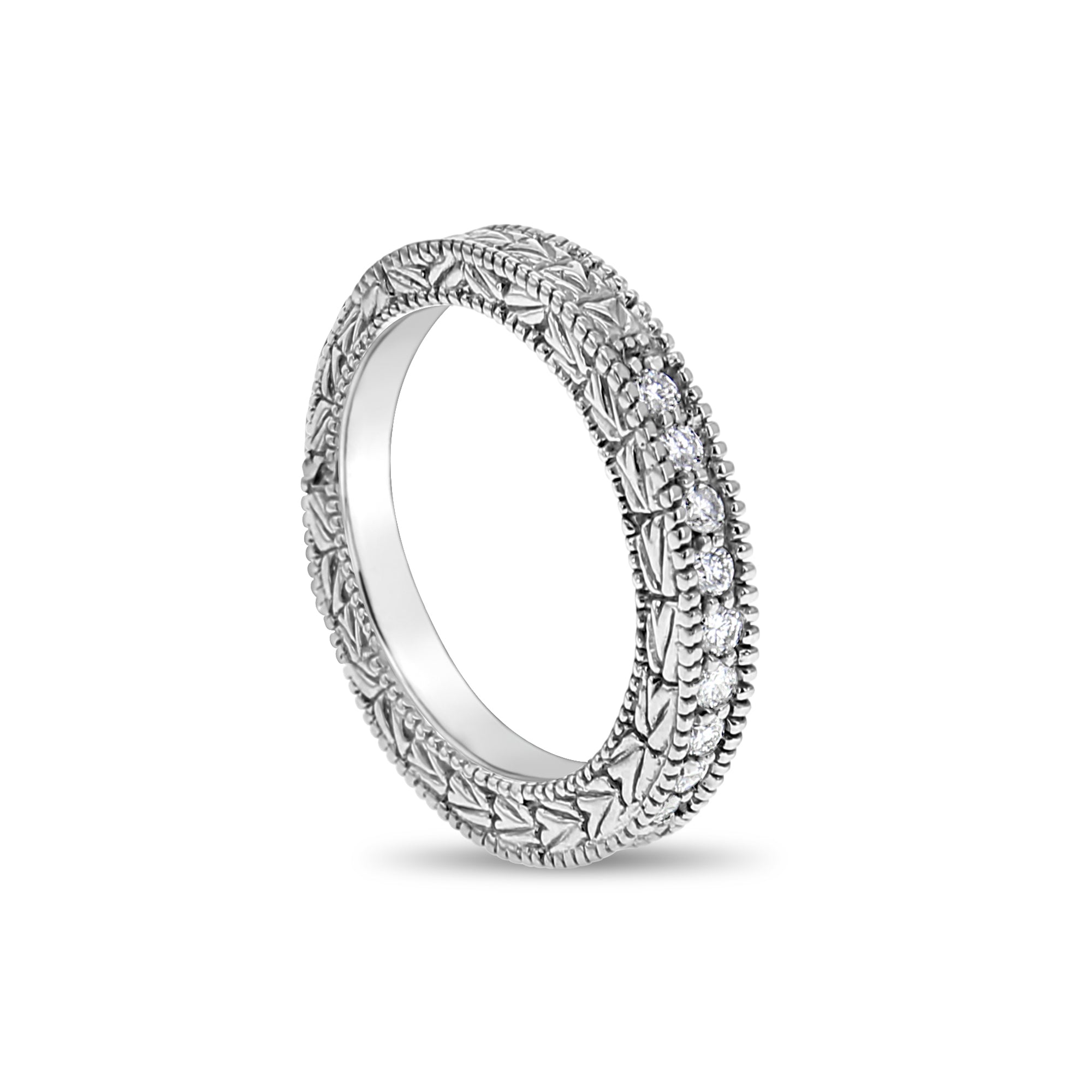 Alliance de mariage en diamant de style antique