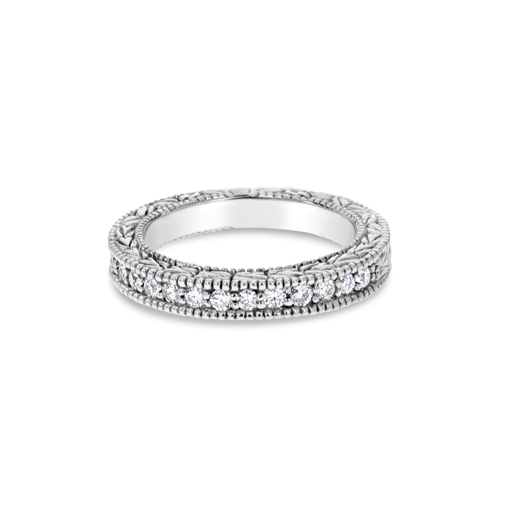 Alliance de mariage en diamant de style antique