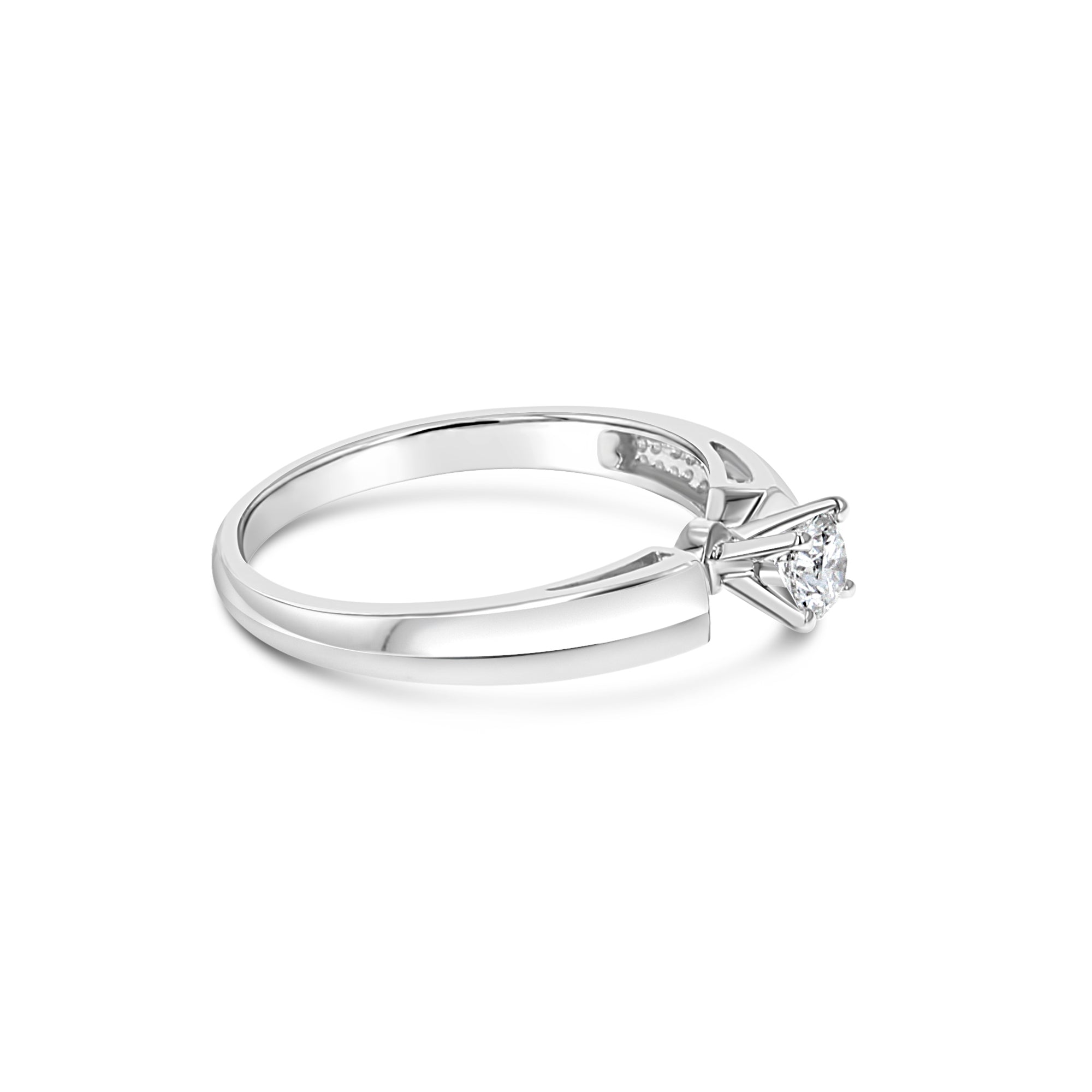 1/4 Carat Round Solitaire Diamond Engagement Ring .25cttw 14k White Gold