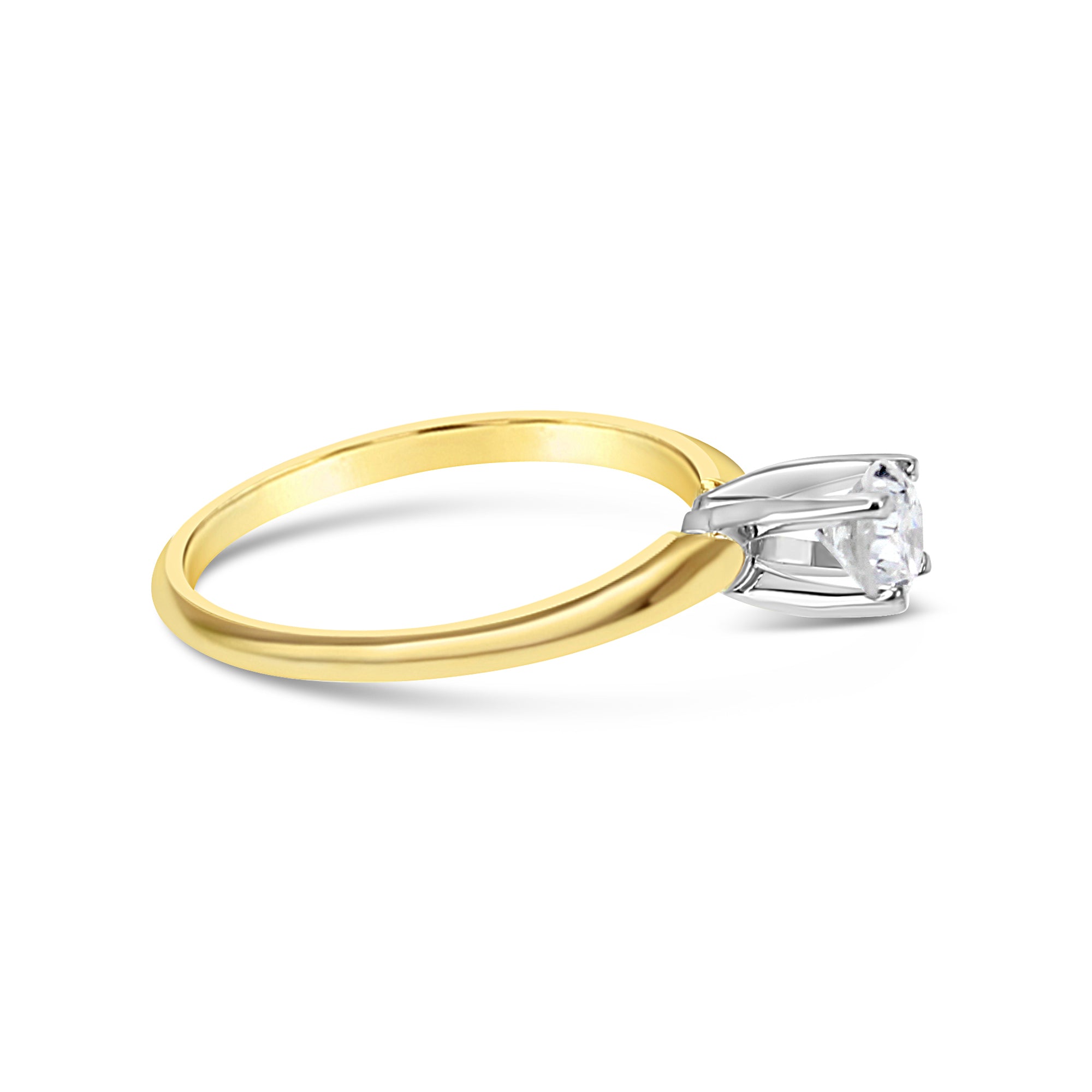 1/4 Carat Brilliant Solitaire Diamond Engagement Ring .25cttw 14K Yellow Gold