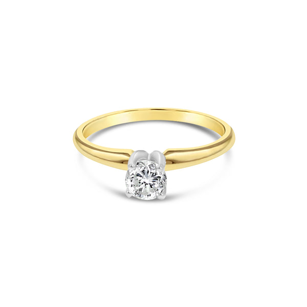 1/4 Carat Brilliant Solitaire Diamond Engagement Ring .25cttw 14K Yellow Gold