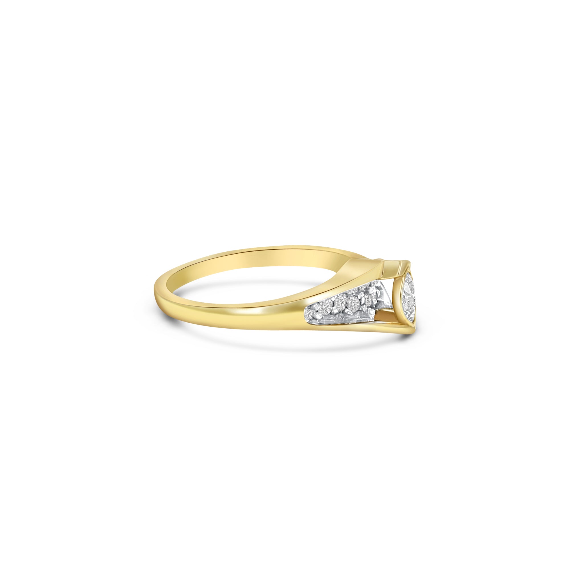 Marquise Diamond Ring .33cttw 14k Yellow Gold