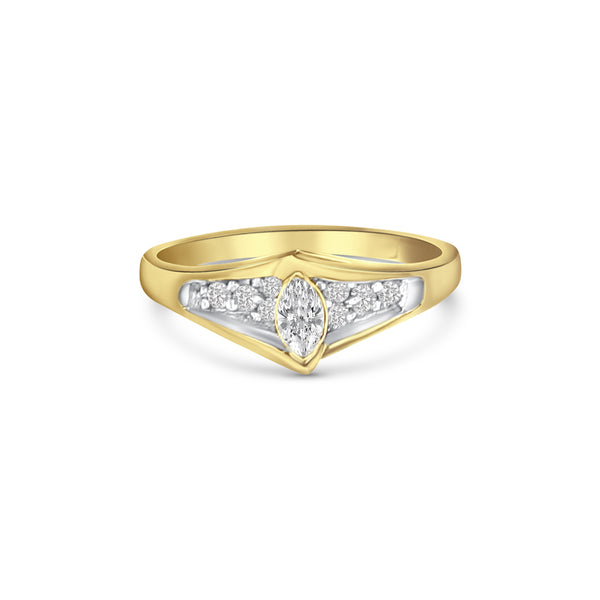 Marquise Diamond Ring .33cttw 14k Yellow Gold