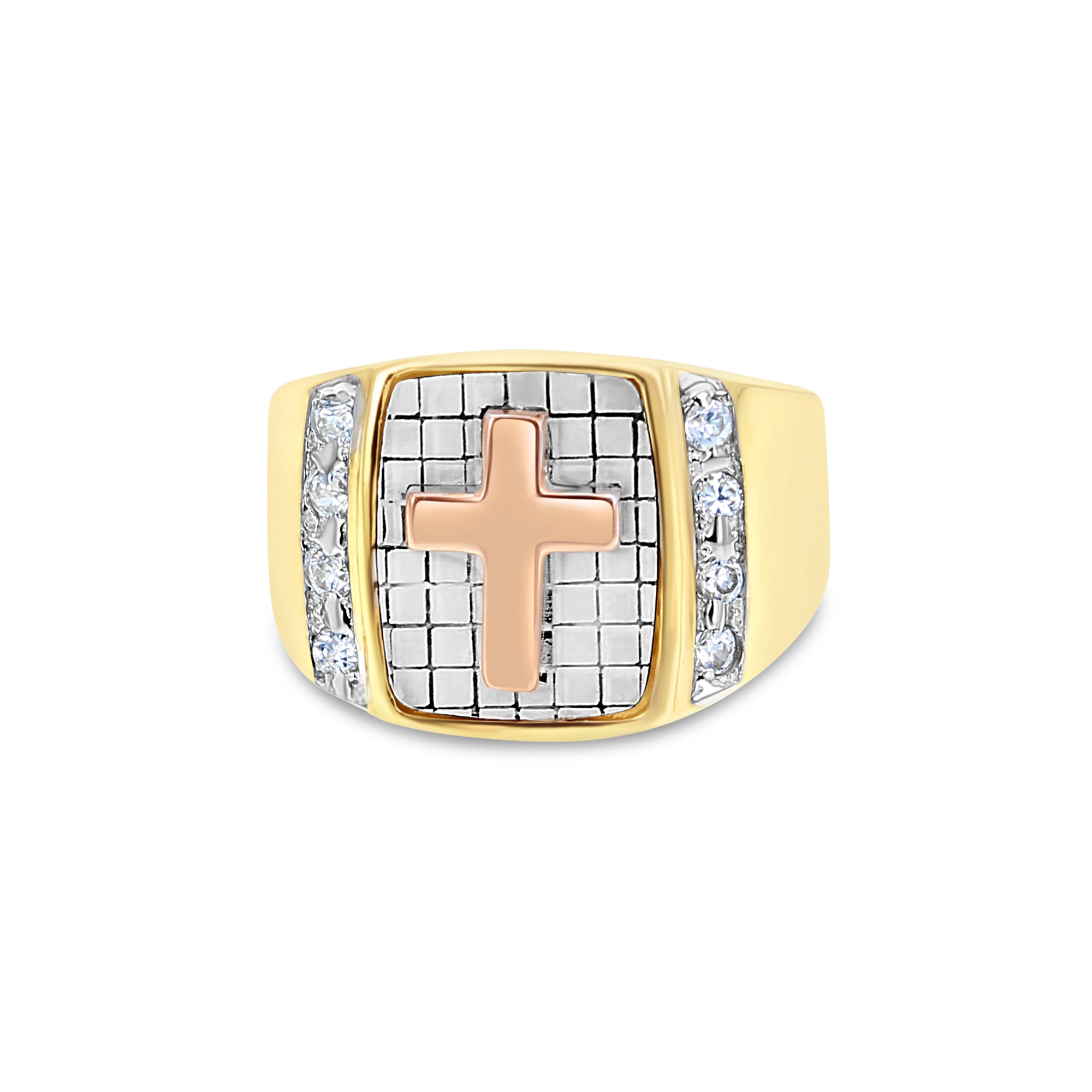 Diamond Cross Ring .40cttw 14k Yellow Gold