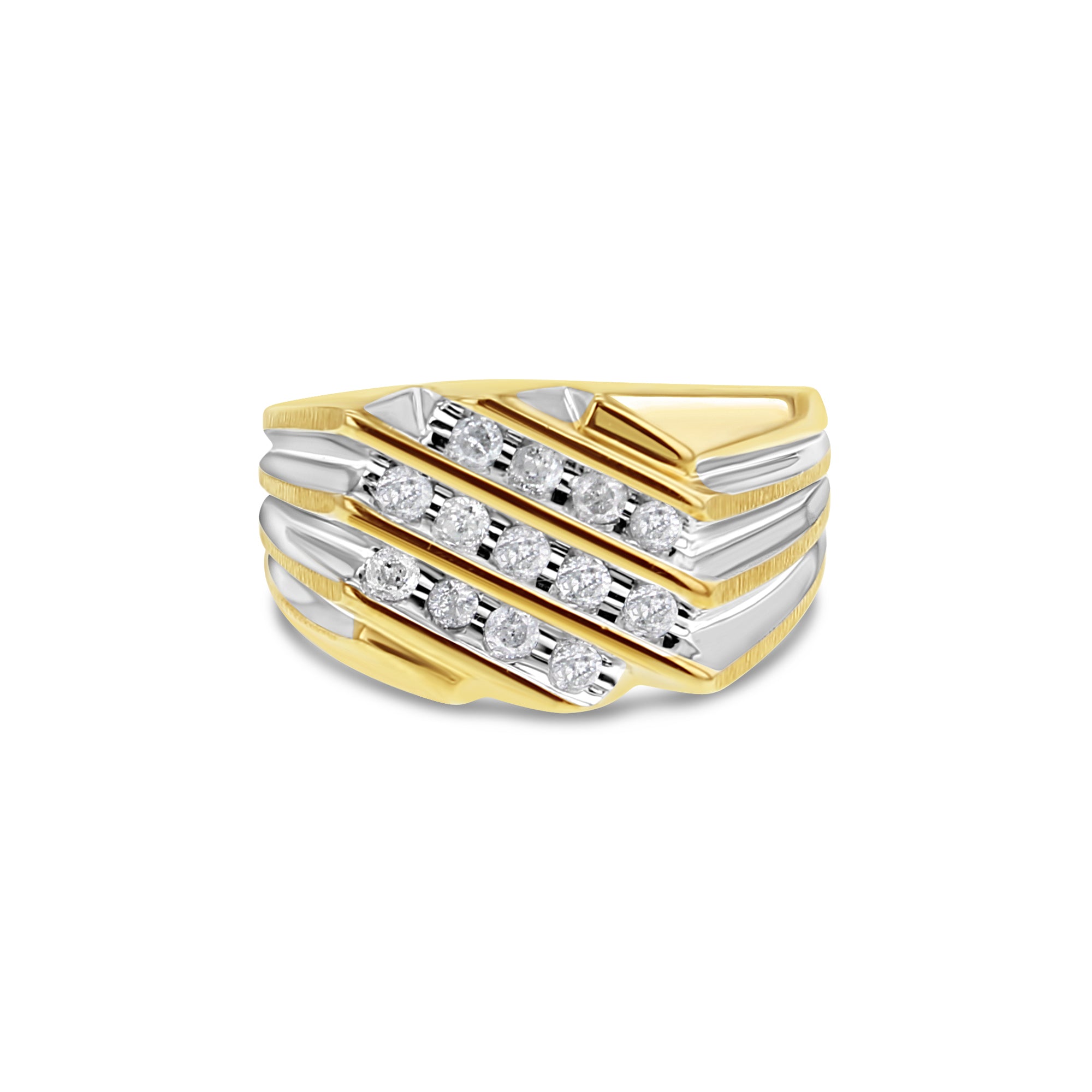 Mens Two Toned Diamond Ring .65cttw 14k Gold