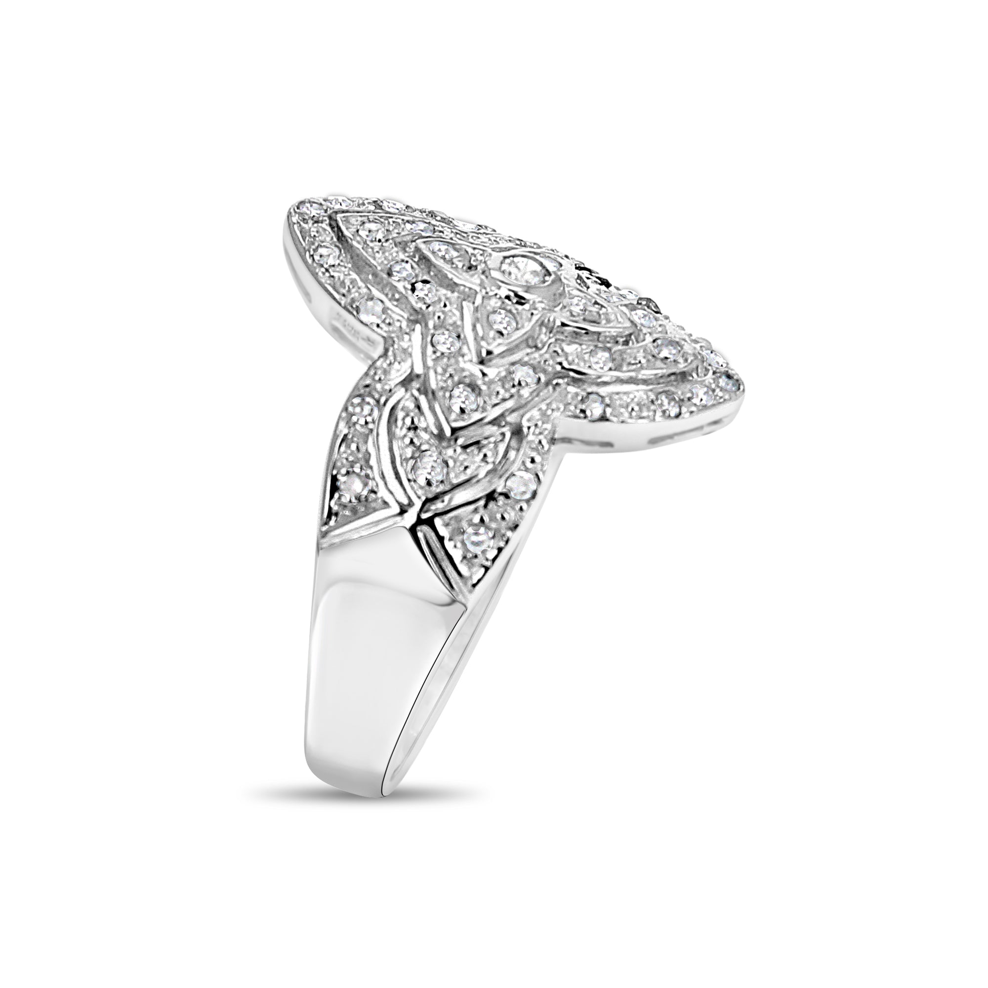 Vintage Style Diamond Ring .21cttw 14k White Gold