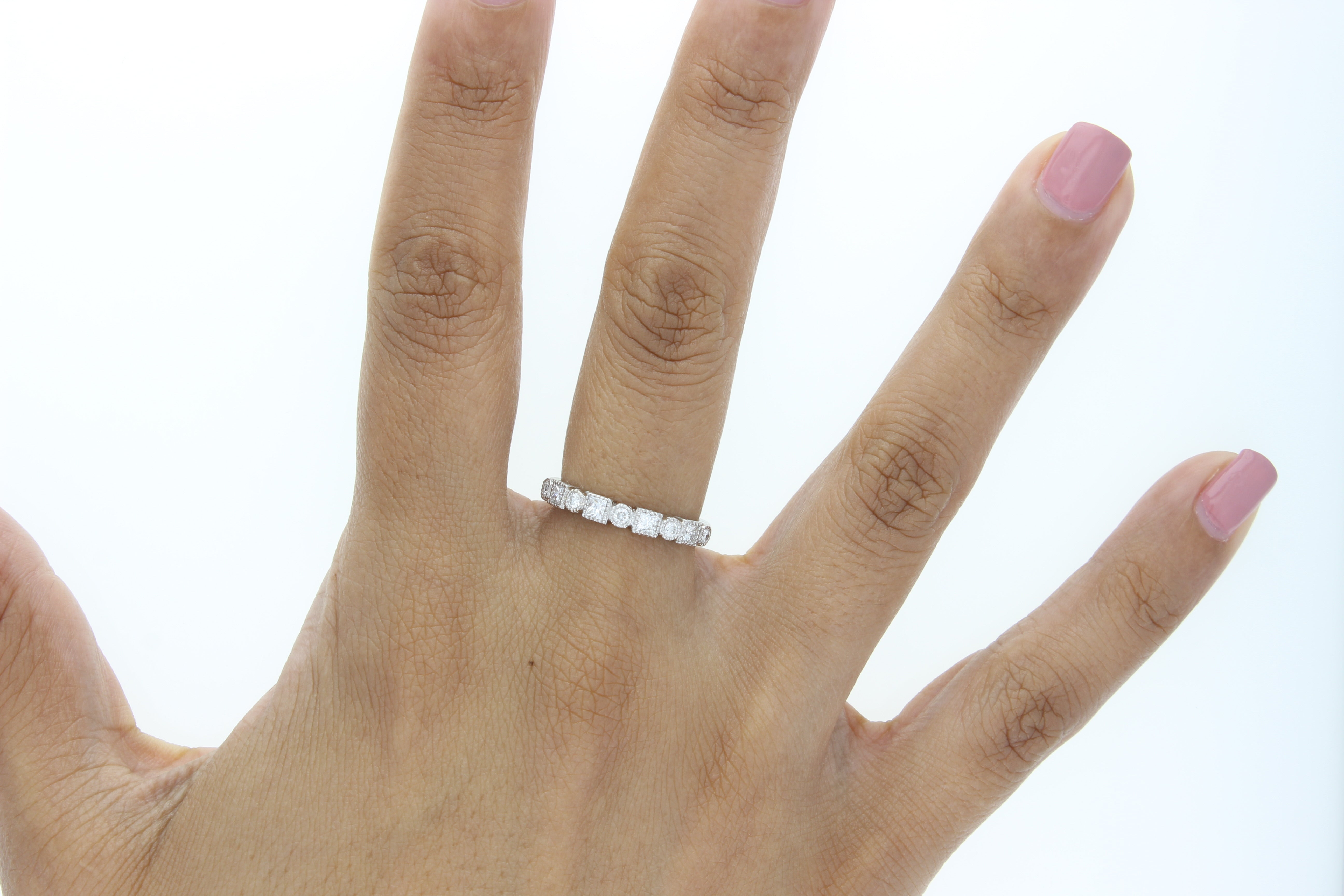 Bead Style Diamond Stackable Band