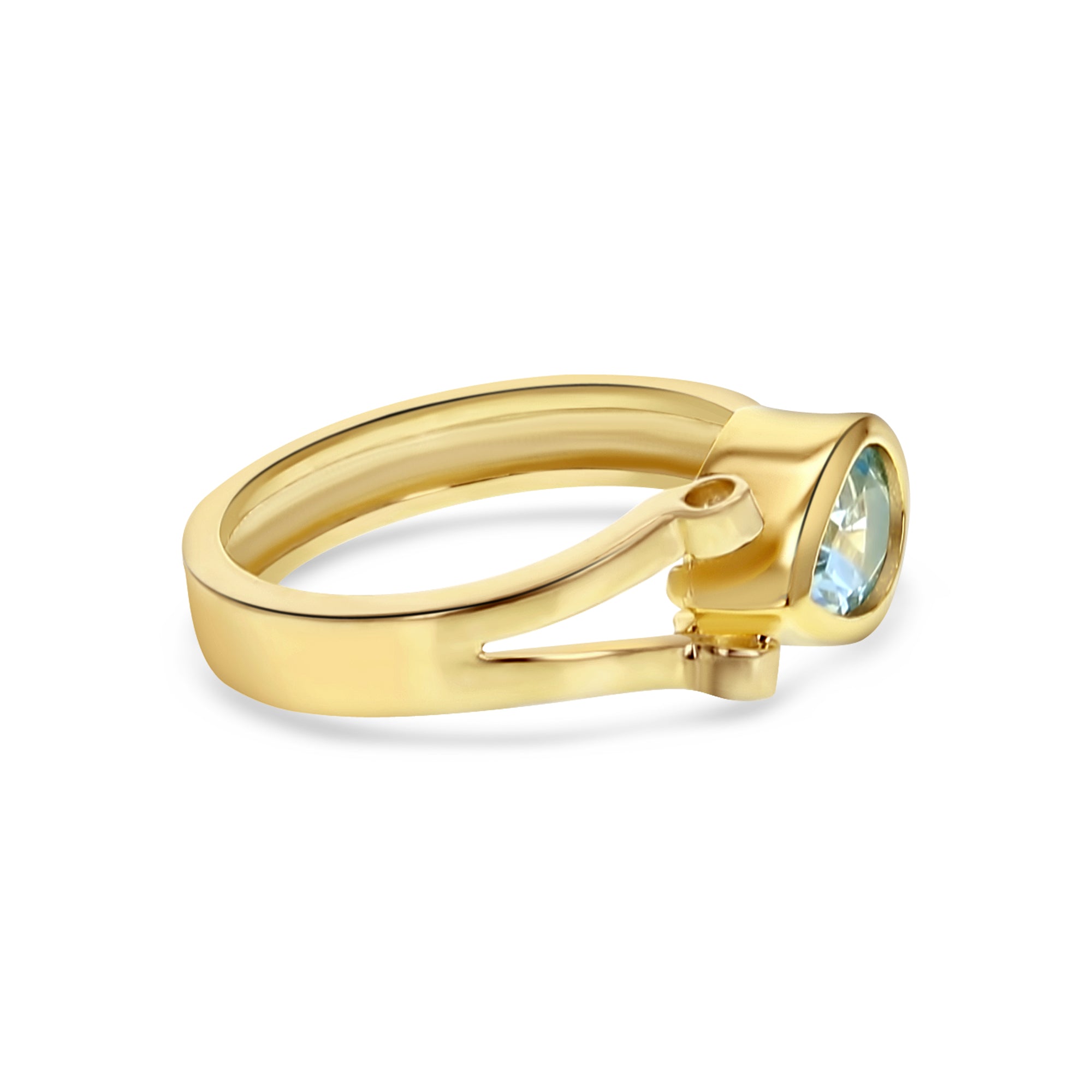 Pear Shaped Blue Topaz Ring 14k Yellow Gold