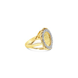 Panda .999 Gold Diamond Halo Ring w/ Rope Bezel 14k Yellow Gold