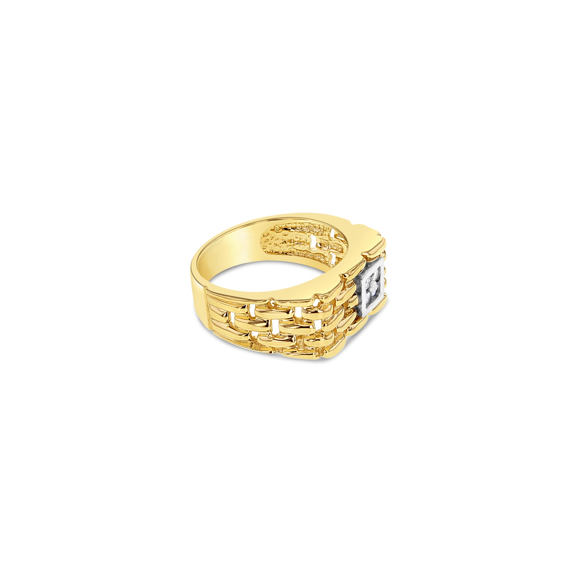 Mens Diamond Cluster Ring .20cttw 14k Yellow Gold